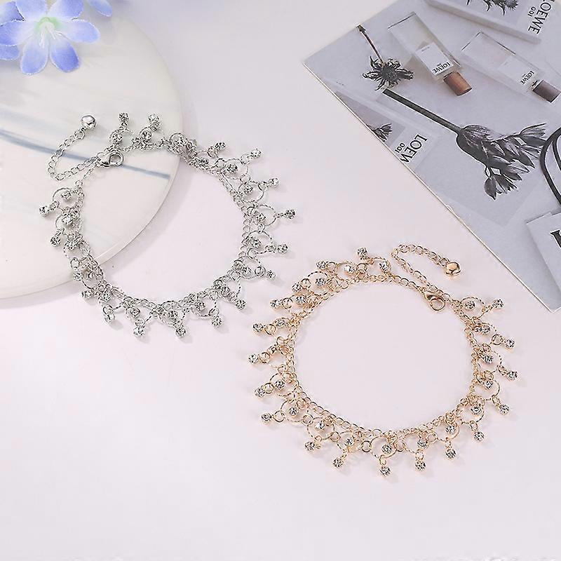 Boho Flower Pendant Anklet Silver Ankle Bracelet