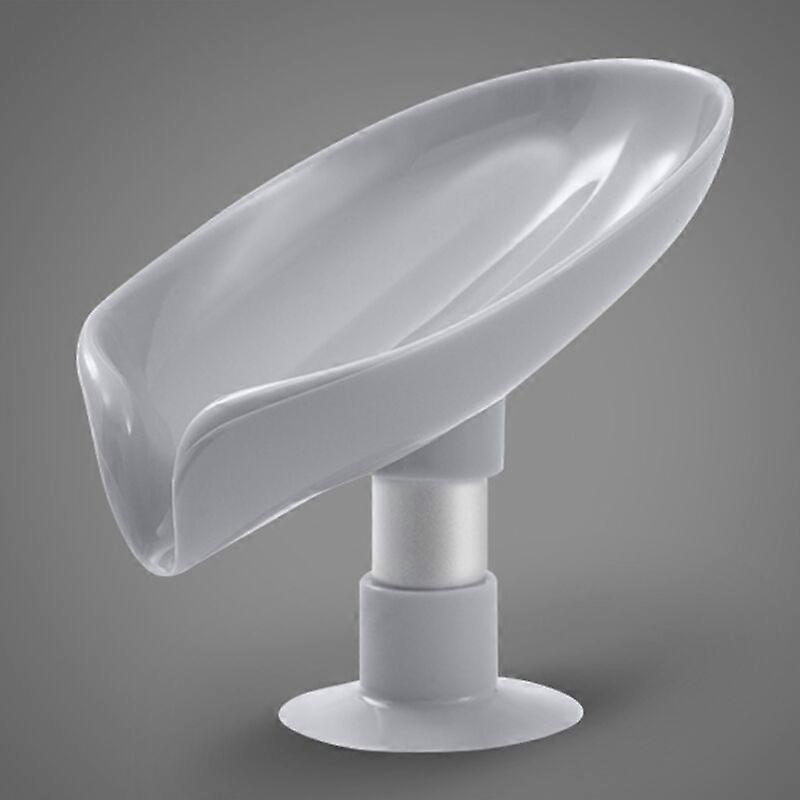 Leaf Shaped Soap Dish Self-Draining Soap Dish Drain Tray Soap Box with Suct