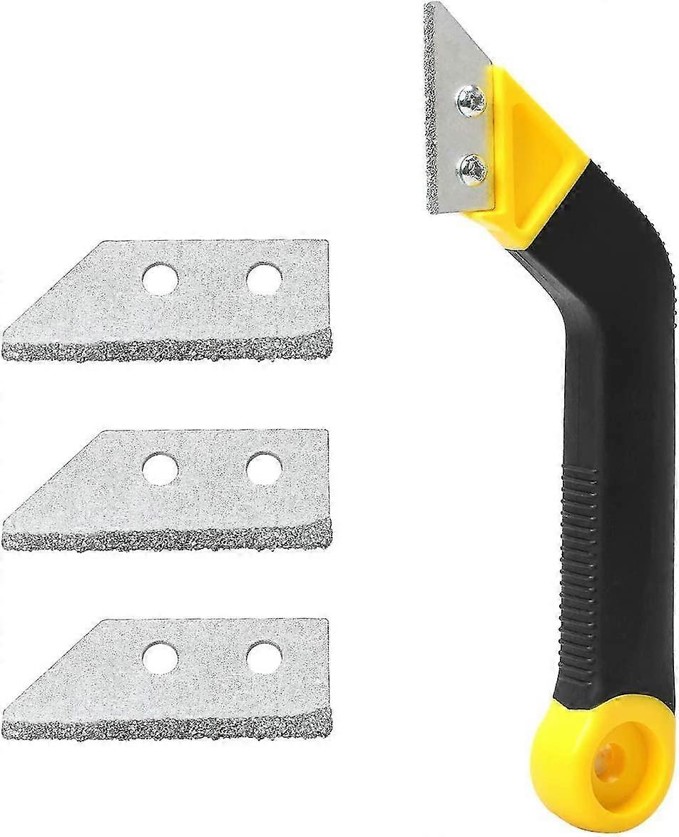 grout remover tile grout saw angled grout scraping rake tool with 3 pieces extra replacement accessories for tile cleaning