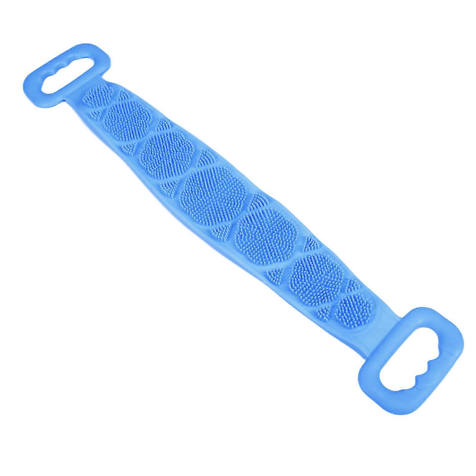 Silicone Bath Body Brush Tough Strong Tensile Strength Hangable Back Cleaning Bath StrapBlue