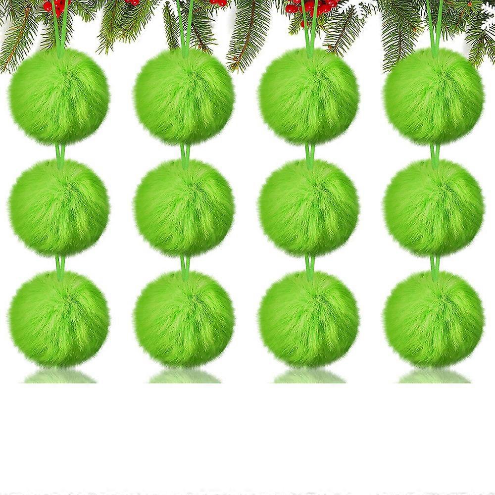 12Pcs/set Furry Christmas Ball Ornaments Xmas Tree Hanging Decoration