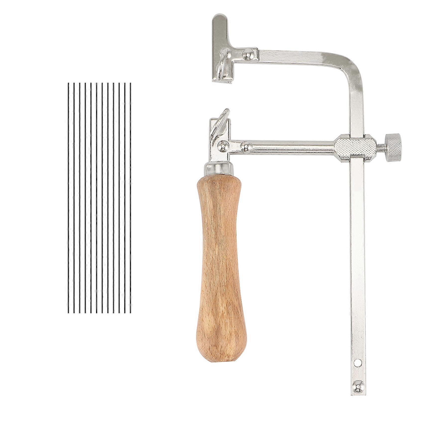 Coping Saw Steel Frame and 12 Pcs Diameter 1Mm Wire Saw, Cutting for Wood, Metal, Plastic, Etc.