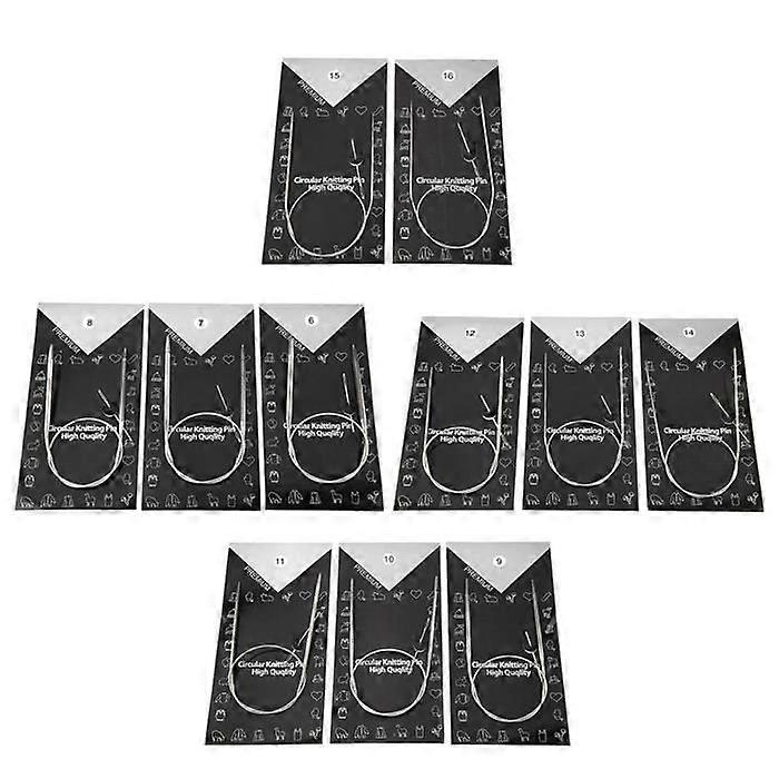 Ac pulover circular 11pcs 43/65/80cm Multi-size circular tricotat ac de mână pulover Weave ac set