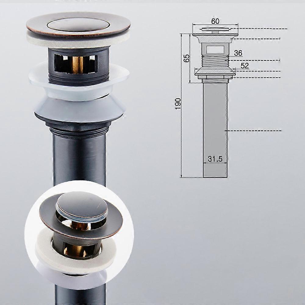 1PCS One-Split Basin Sink Faucet Push Pop-Up Click Clack Maker Stopper Stopper, For sinks with overflow holes, please choose drainer with water holes