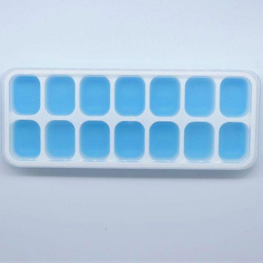 Ice Cube Trays With Lid, 3 Pcs Spill-resistant Ice Moulds , Freezer Soft Base Easy Release Ice Cube Tray