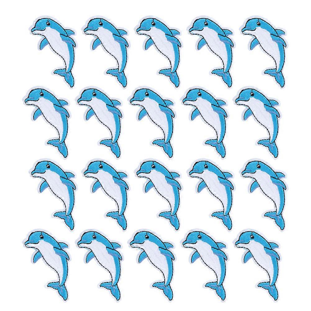 20Pcs HandMade Dolphins Pattern Sewing Embroidery Cloth Patches Clothes Accessories