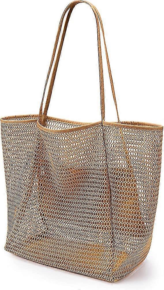 Mesh Tote Bag, Large, Brown