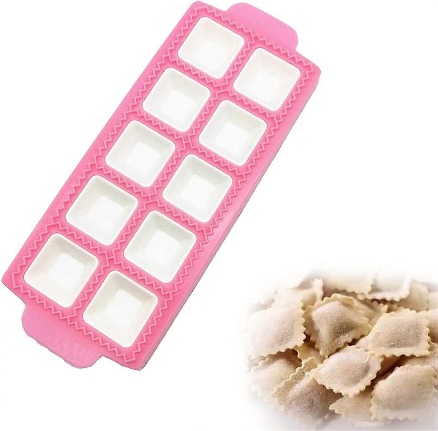 Ravioli Maker Mold for 10 Round Ravioli - Easy Cutter, Press, and Stamp