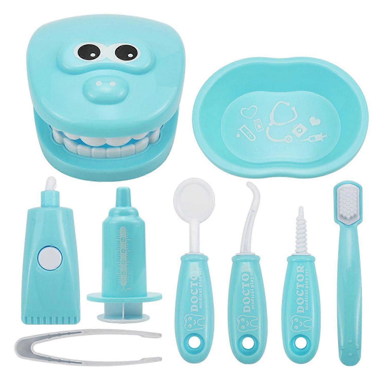 9Pcs/Set Children's Doctor Toys with Disk Lightweight Easy to Carry Interesting Oral Mirror Scene