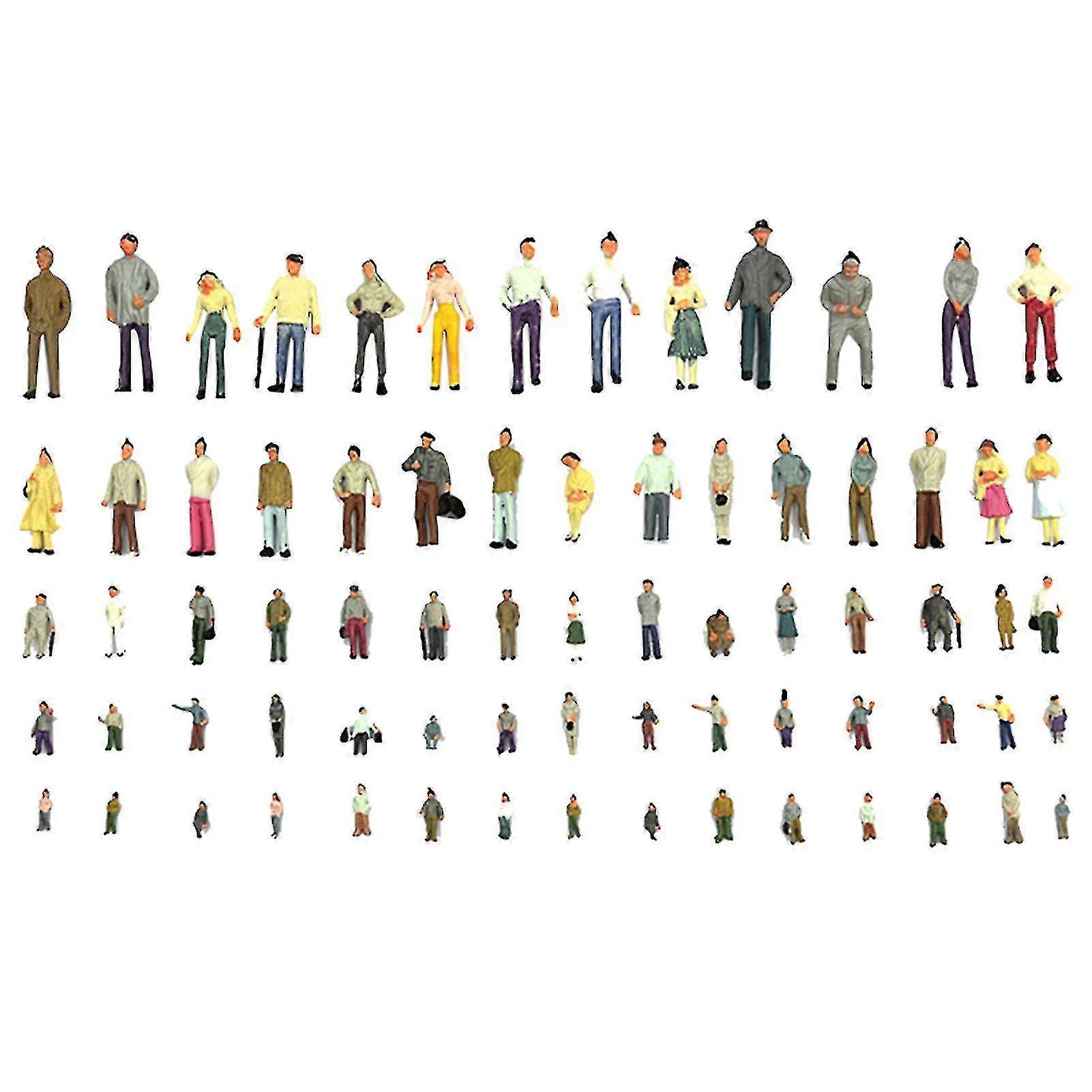 100pcs/set People Figure Portable Exquisite Texture Abs Vivid Painted Figur