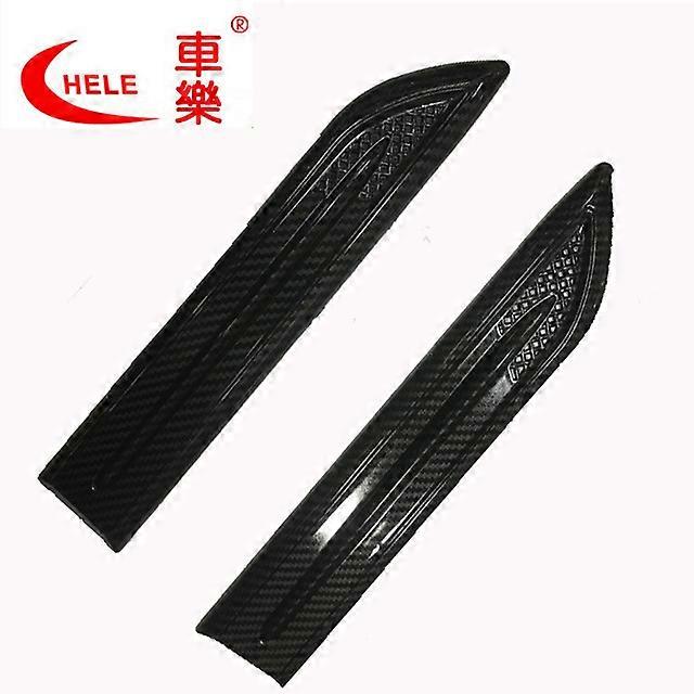 2 Pcs ABS Plastic Car Side Air Outlet Air Flow Mudguard Air Inlet Sticker Shark Gill Air Outlet Simulation Exterior Decoration