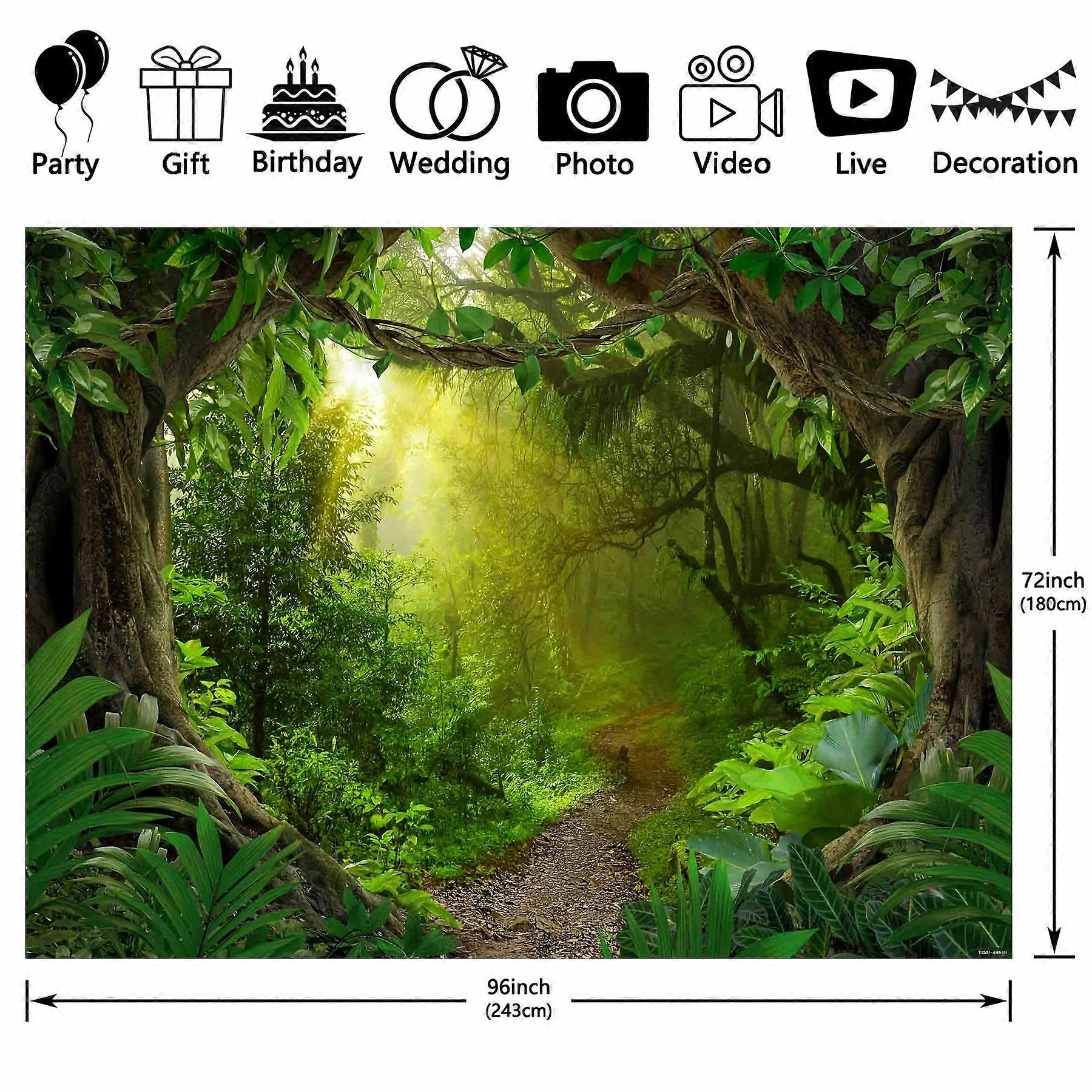 1pc, Tropical Jungle Forest Photography Backdrop - 7x5ft Natural Scenery Background for Safari Party, Adventure Photo Booths, and Children's Birthday