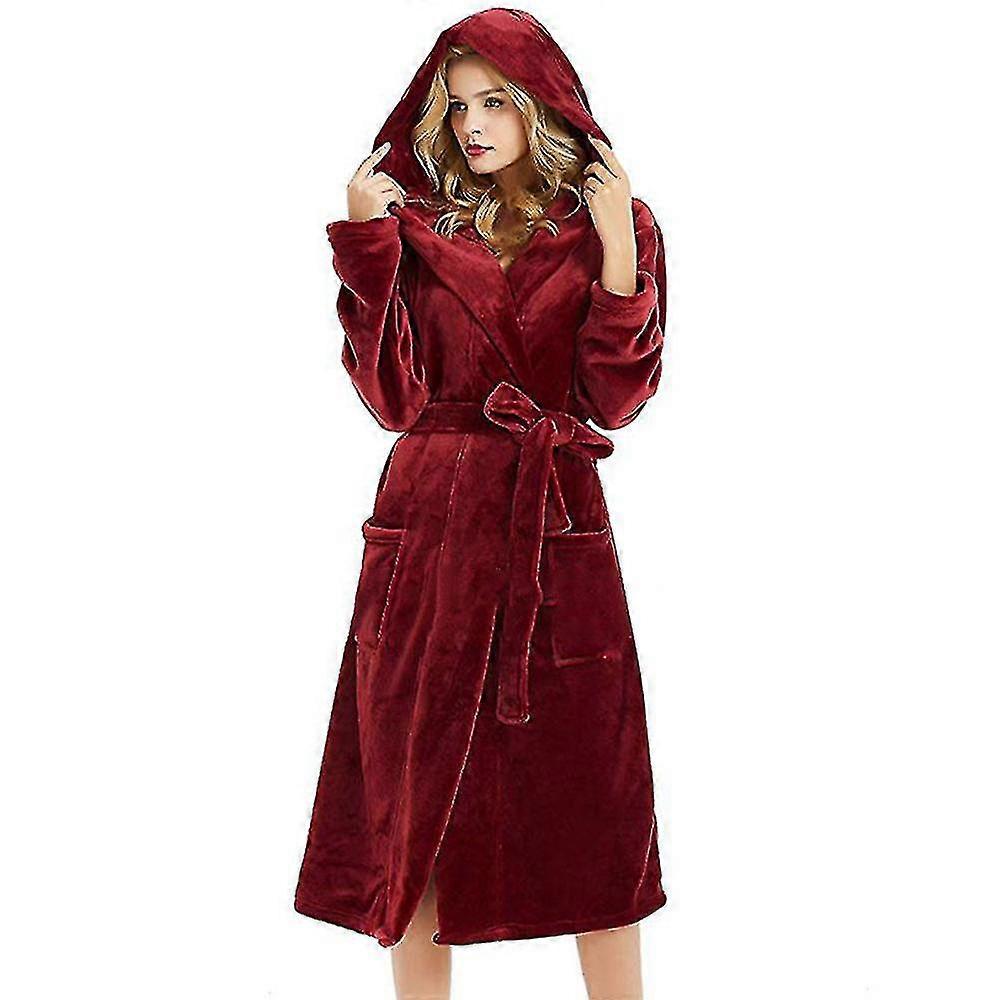Accappatoio soffice foderato in pile con cappuccio da donna - vestaglia