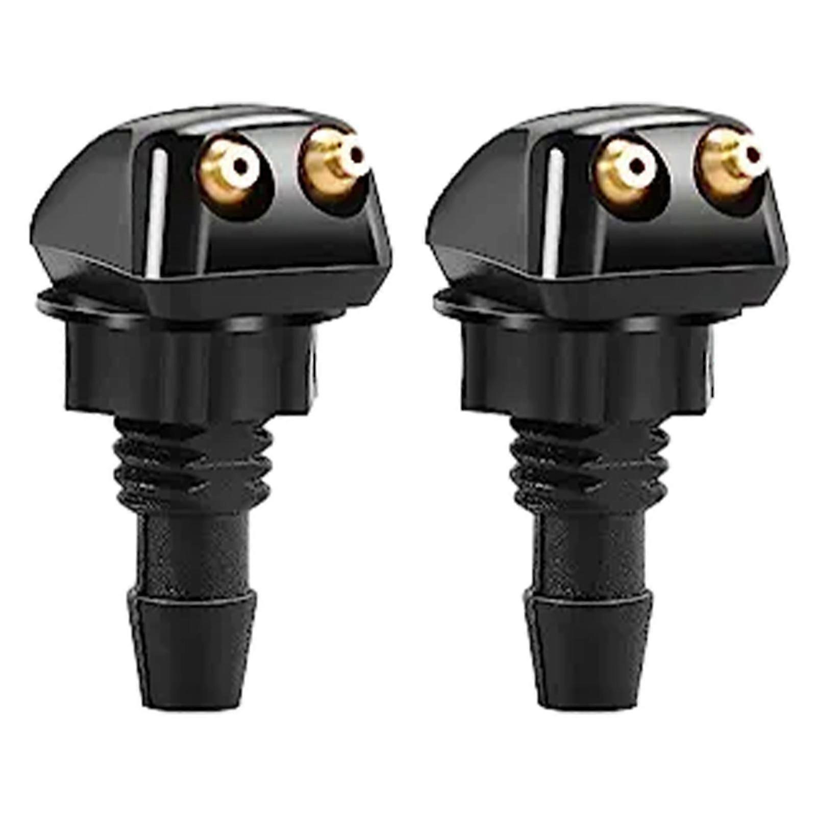 2pcs Car Front Windshield Black Wiper Washer Nozzle Windscreen Sprayer Durable