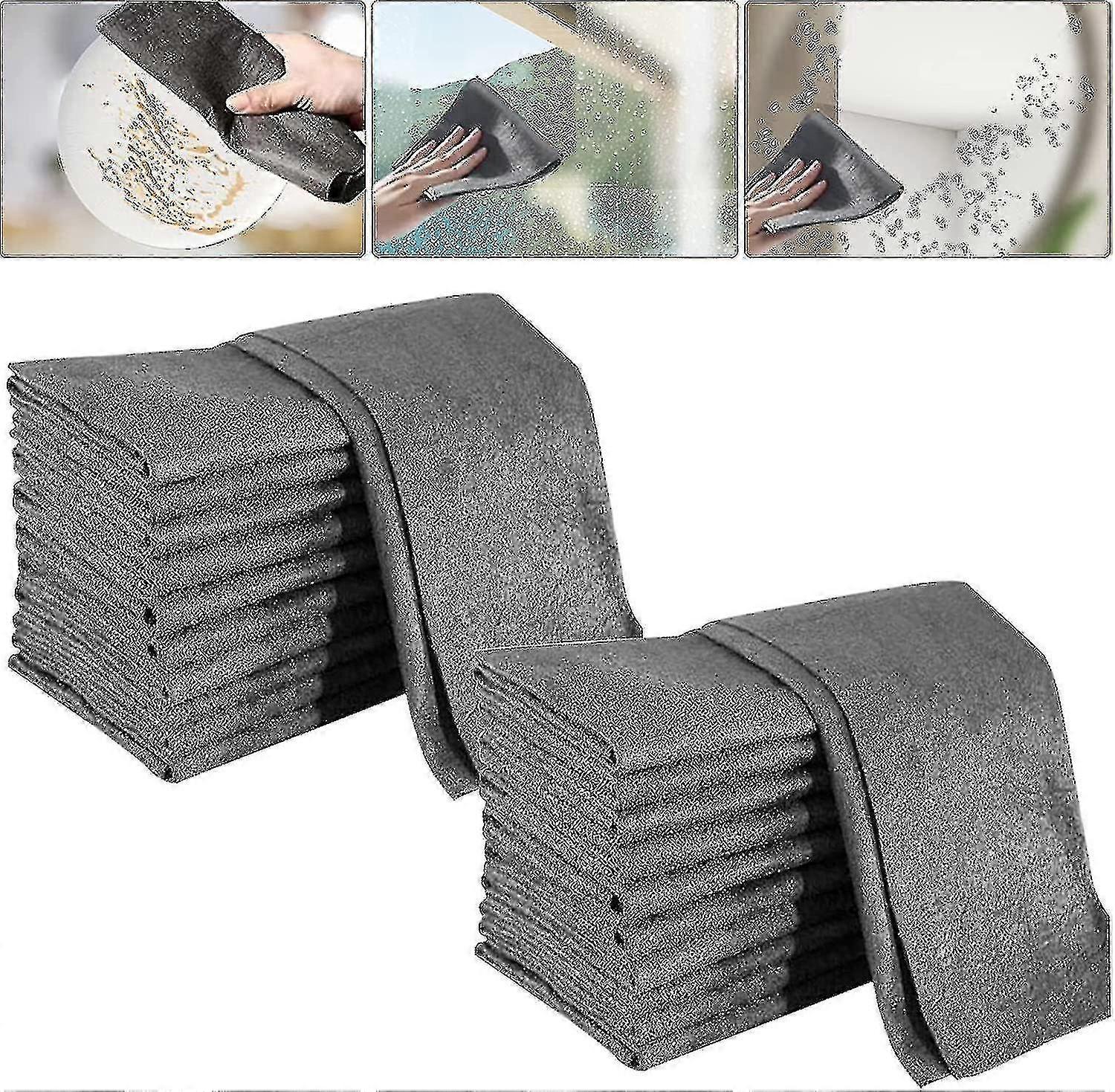 Reusable Magic Glass Cleaning Cloths Thickened Microfiber Rags