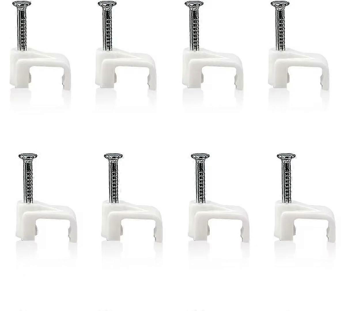 Cable Attachment Wall For Nailing For Electric Cables Network Cables Earth Cable Telephone Cable (100pcs, White)