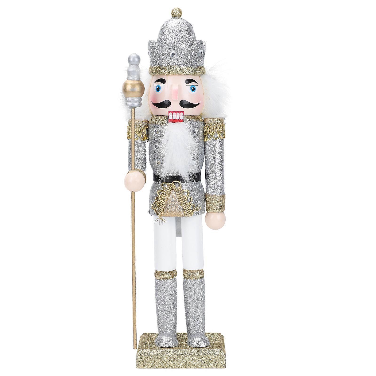 1Pc Wooden Nutcracker Soldier Puppet Decor Nutcracker Soldier Figure Decor