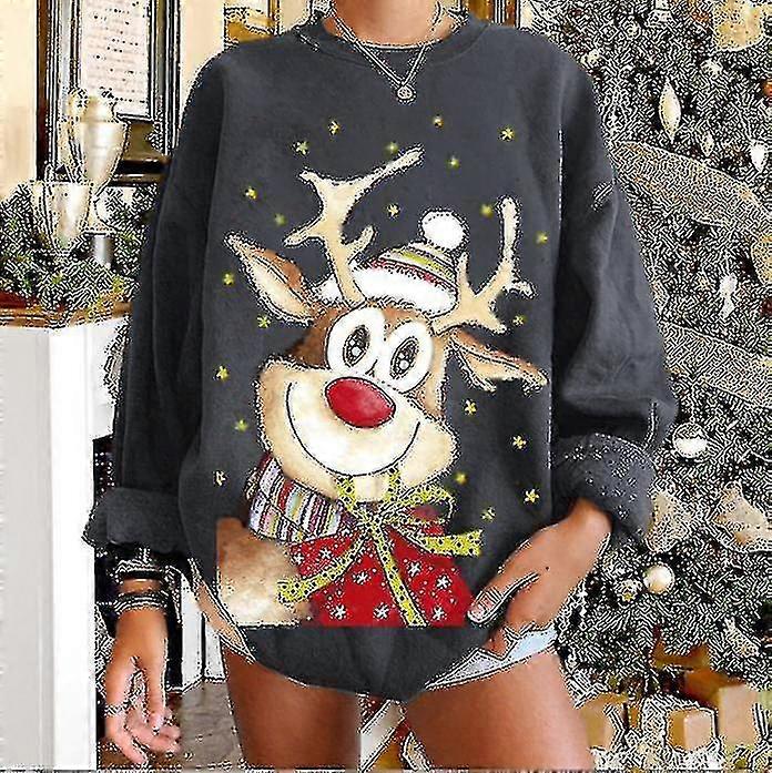 Pull imprimé cerf de Noël