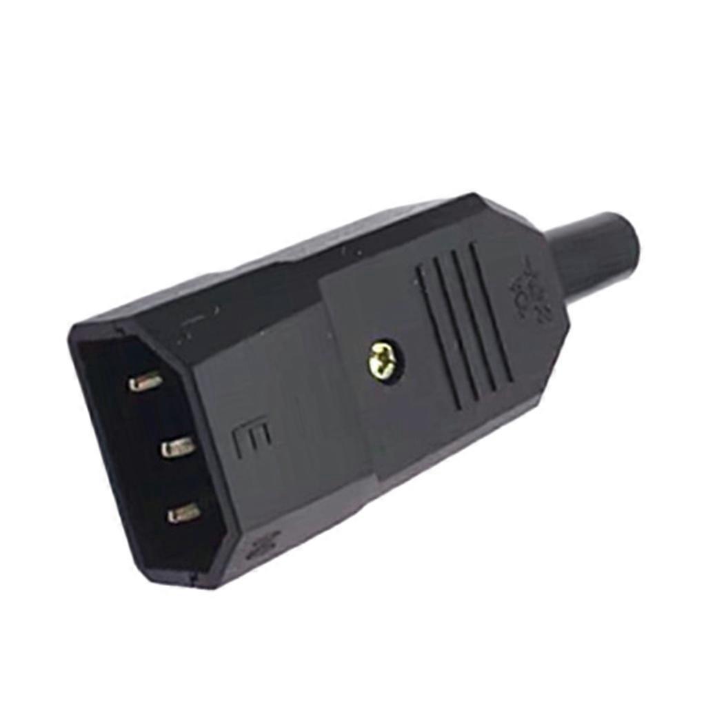 5pcs IEC 320 Straight Cable AC Plug Socket C13 C14 Black Rewireable Connectors