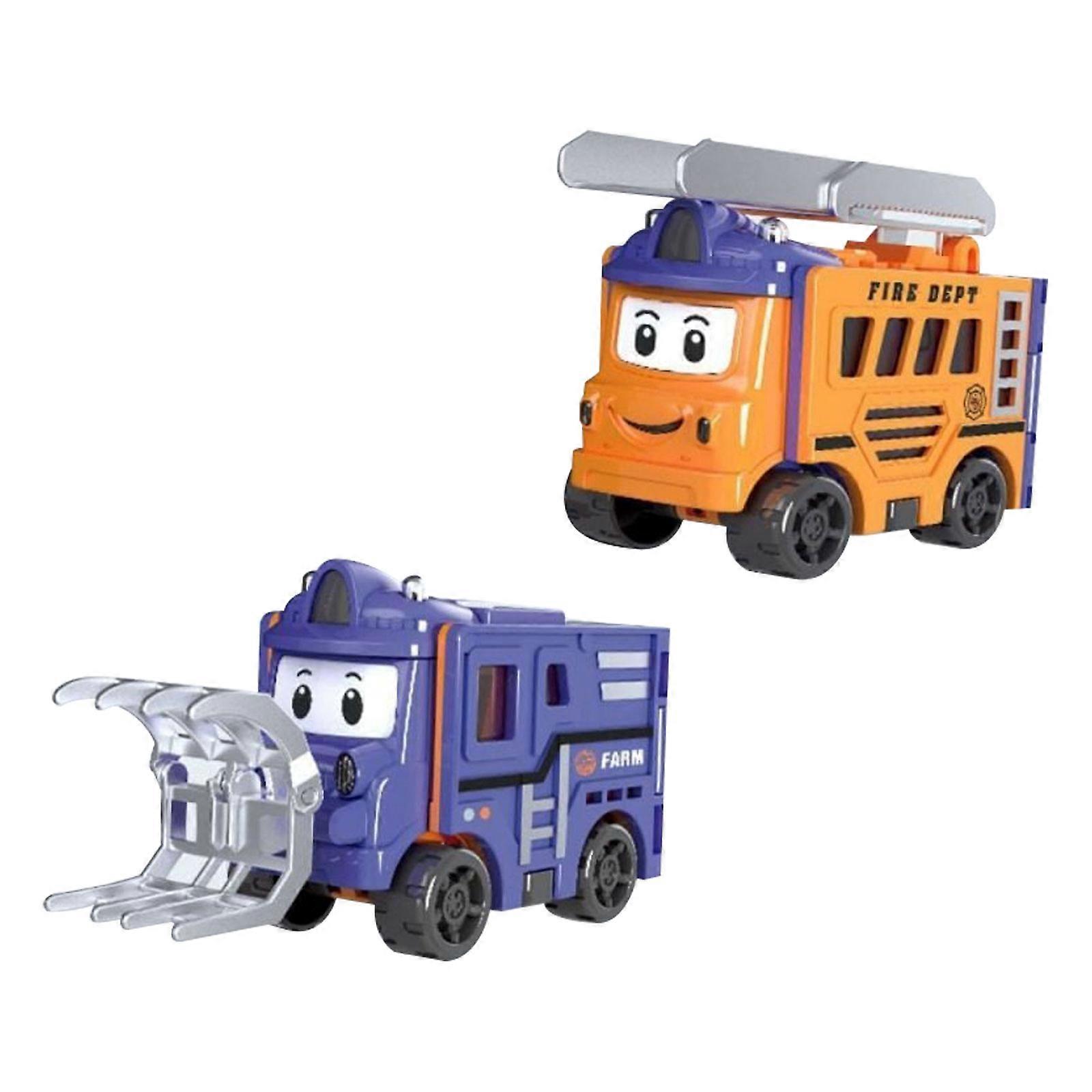 2 en 1 Voitures jouet transformables-Construction Pull Back Cars Transform