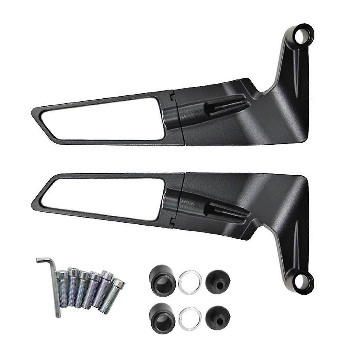 Motorcycle Rearview Mirror, Adjustable Invisible Wind Wing Side Mirror Compatible for Z400, Z650, Z900, Z1000