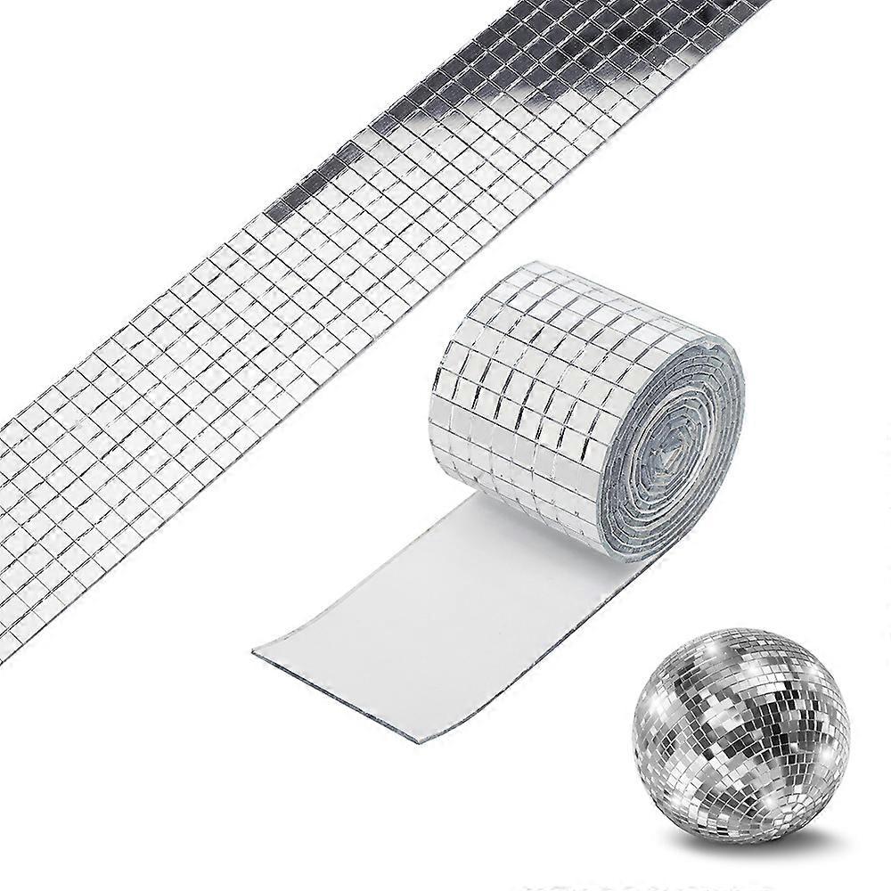 Self Adhesive Mosaic Tiles Square Glass Mirrors Mosaic Mirror Tiles Mosaic Stickers for DIY Crafts Decoration (Silver)
