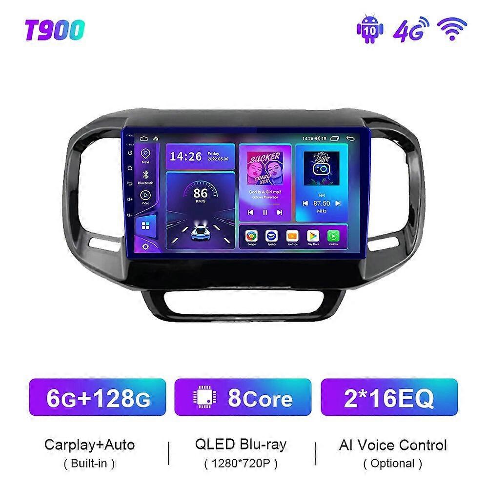 T900 Car Radio GPS For FIAT Toro 2017-2021 Multimedia Player Blu-ray QLED Navigation Android Auto CarPlay No 2 Din Stereo