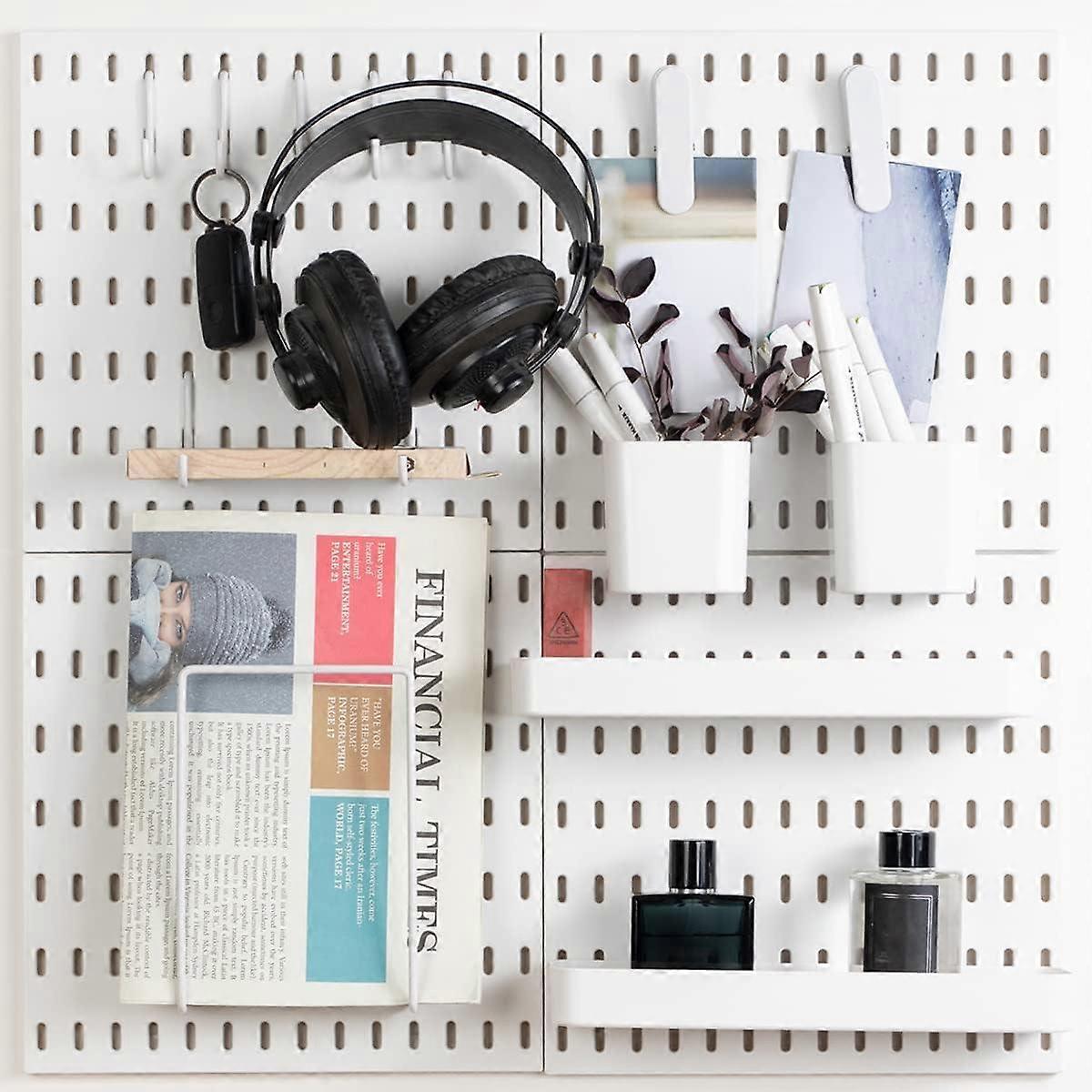 Pegboard Combination Kit, Wall Mounted Storage Set with 4 Pegboards & 14 Accessories Hanging