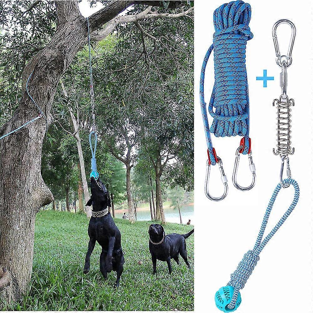 Chien Ressort Pole Jouets Ensemble Exercice Suspendu En Plein Air Corde Coton Chien Dentition Jouet-MXBC
