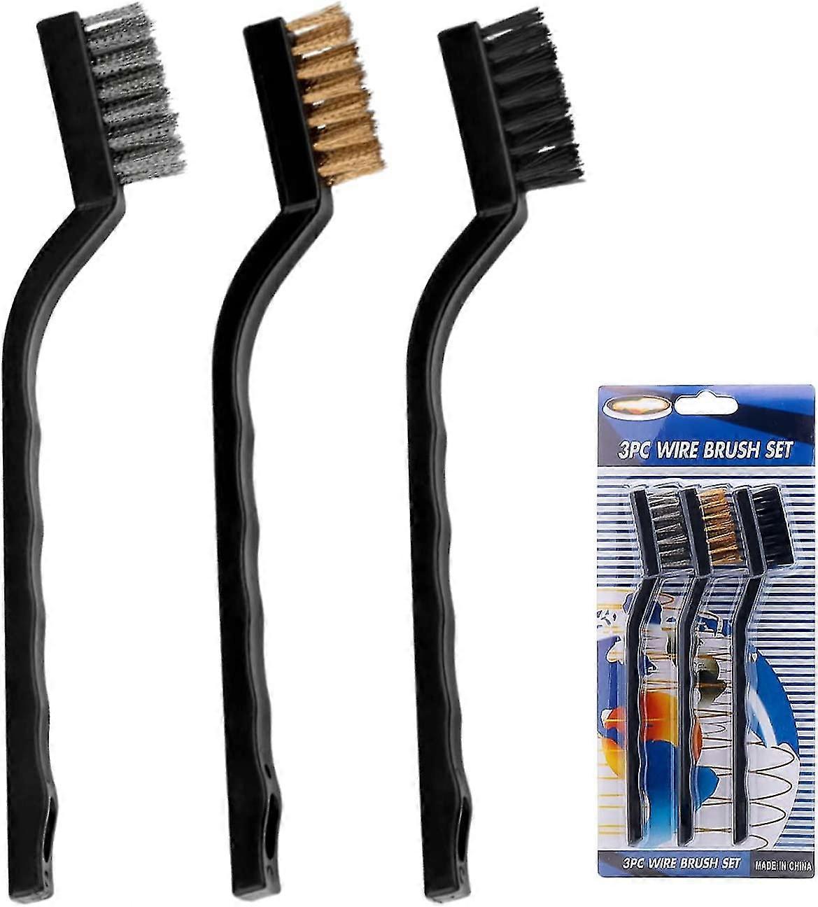 3pcs Wire Brush (nylon, Brass, Stainless Steel) TW