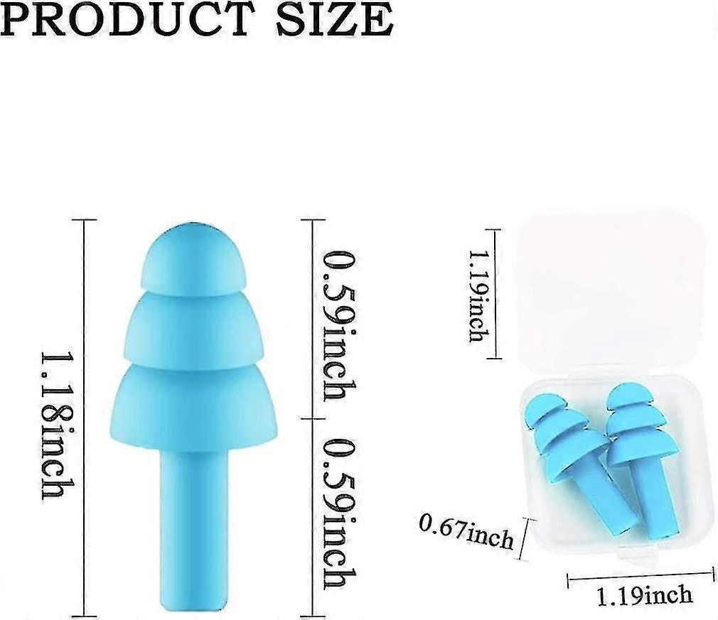Silikon ørepropper for å sove, 10 par gjenbrukbare øreplugger for svømming, reise, snorking