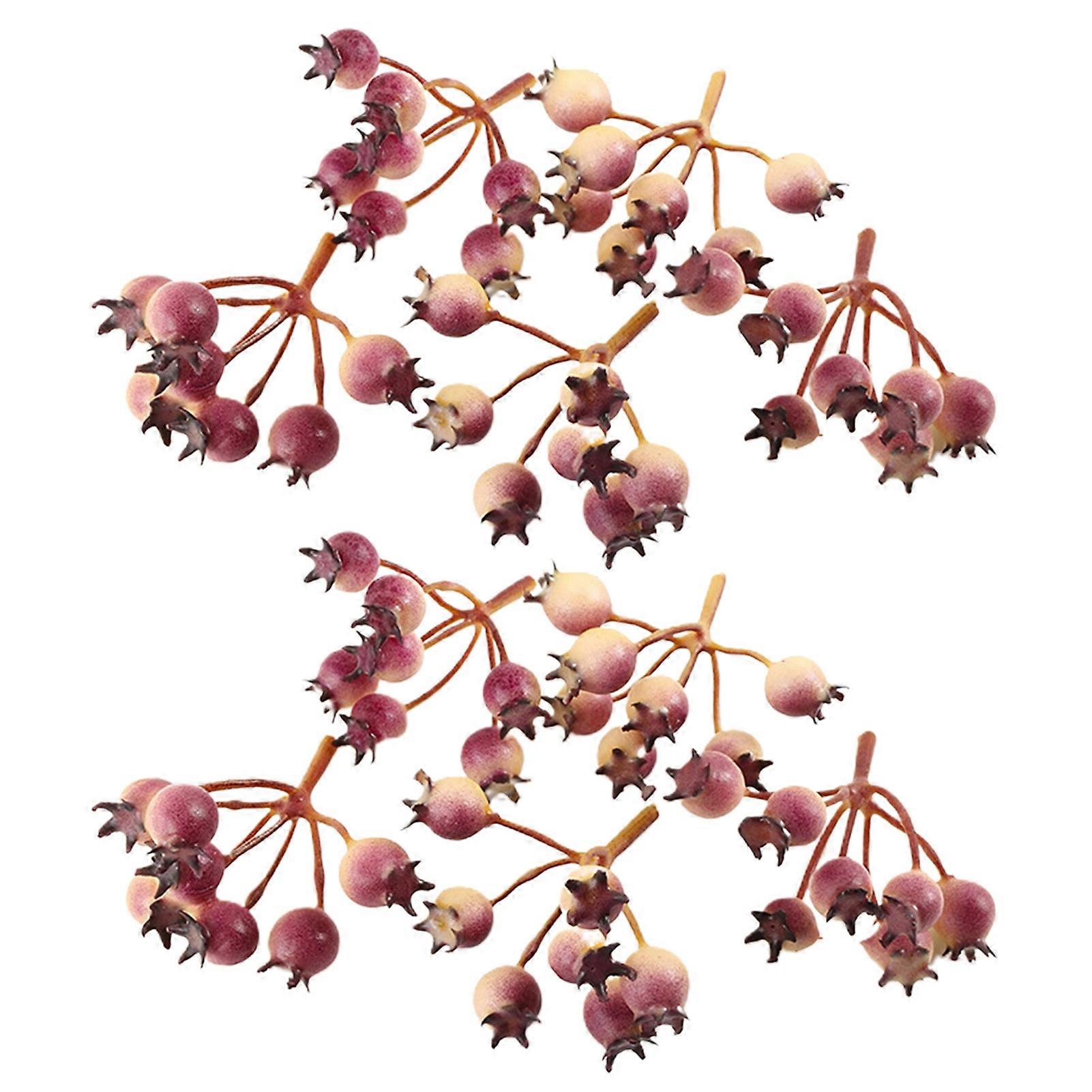 10Pcs/Set Fake Berries Bundle Full of Vitality Exquisite Workmanship Widely Applied Artificial Cherry Stamen Berries Bundle Decor for Christmas JIKAIX
