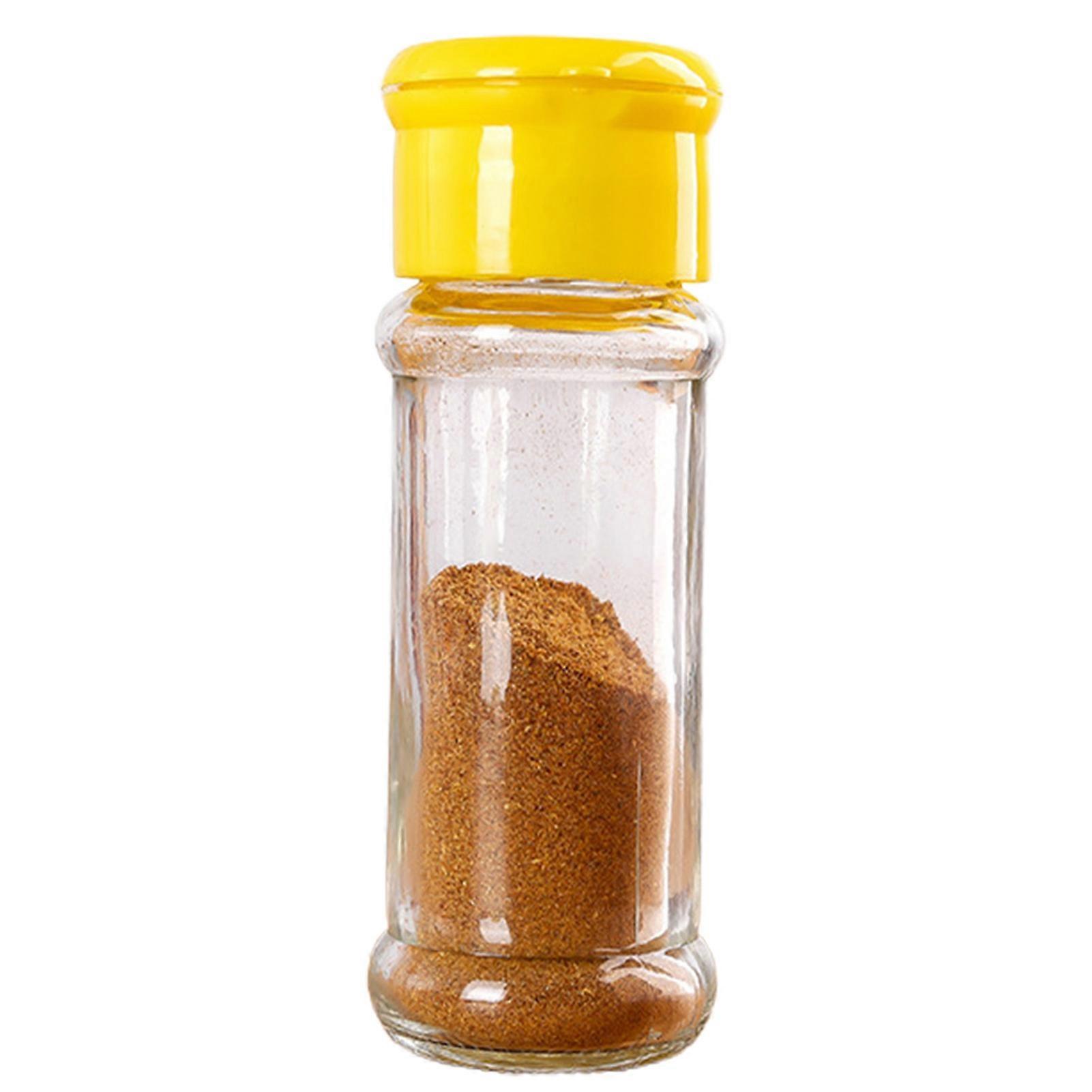 Spice Jar with Lid Clear Detachable Reusable Refillable Multi-functional 4 Colors Small Pour Holes Seasoning Container Kitchen Accessories