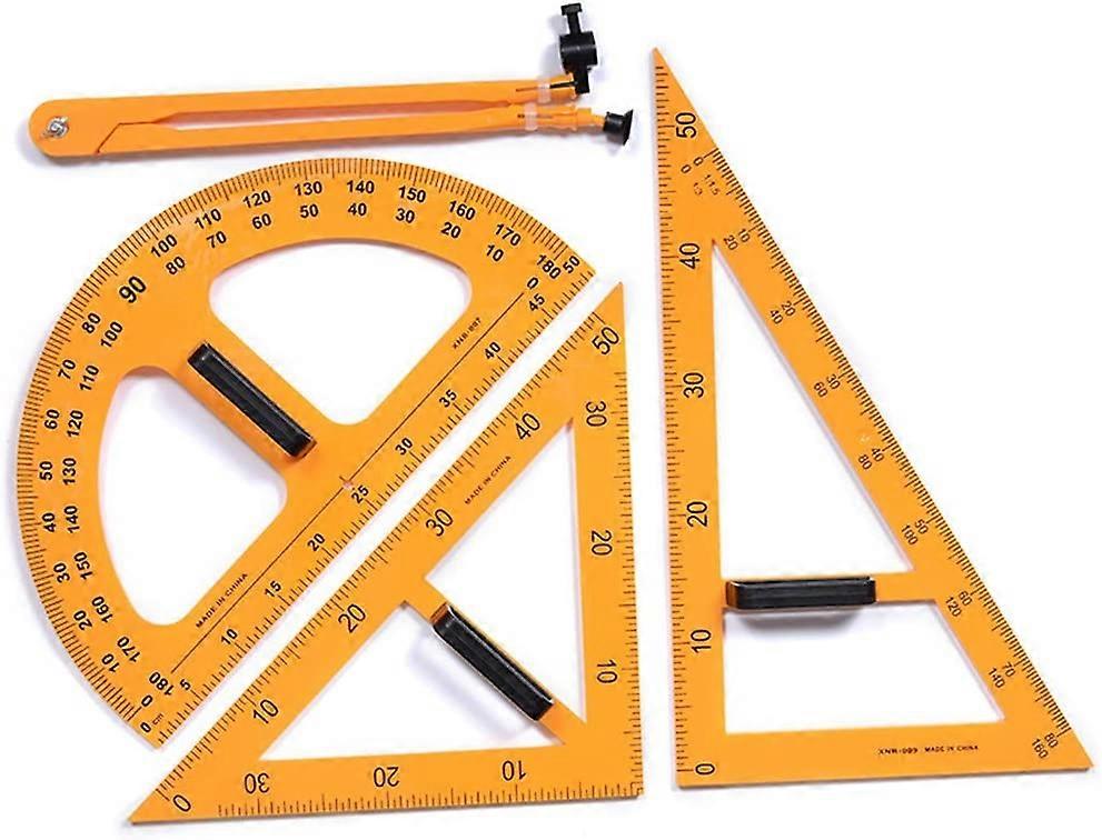 Teaching Tool Multifunction Teaching Ruler Set Triangle Compasses Protractor Measurement Ruler