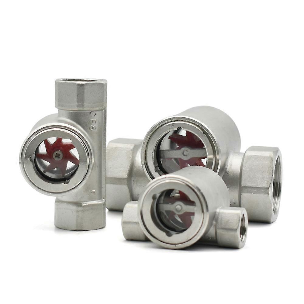 1/4 3/8 1/2 3/4 1 1-1/2 2 BSPT Internal Thread 304 Stainless Steel Window Mirror Flow Indicator With Impeller  Oil-water