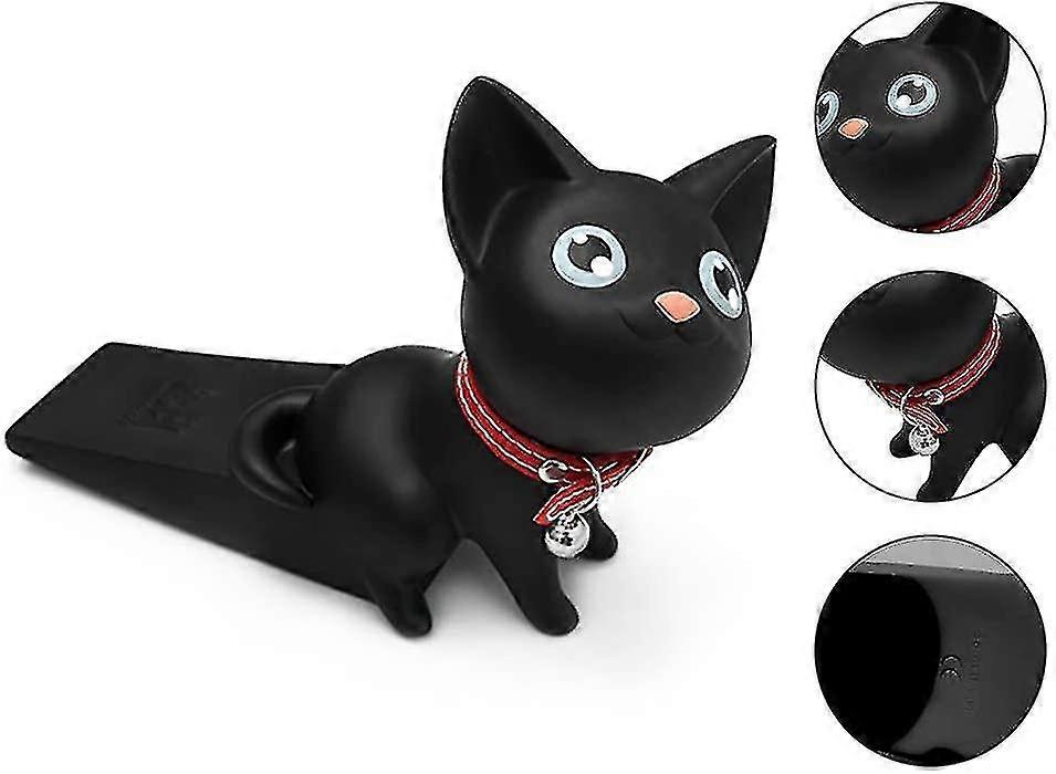 Cute Cat Door Stopper, Works On All Surfaces, Non Scratching, Strong Grip