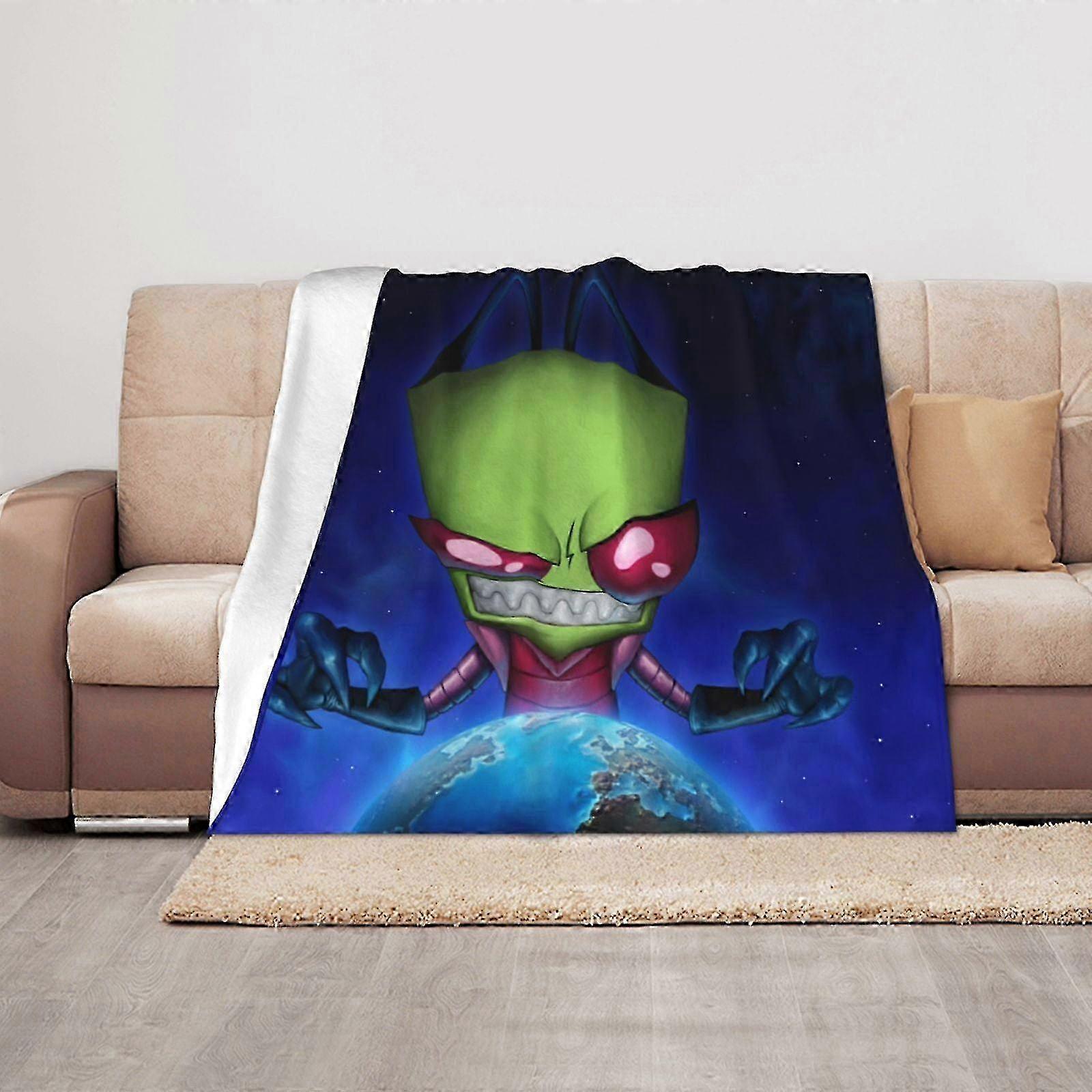 t3044 Cobertor Invasor Zim Throw Cobertor Macio Aconchegante Fuzzy Cobertor de Flanela Decoração Cobertor de Cama Cobertor bn3044