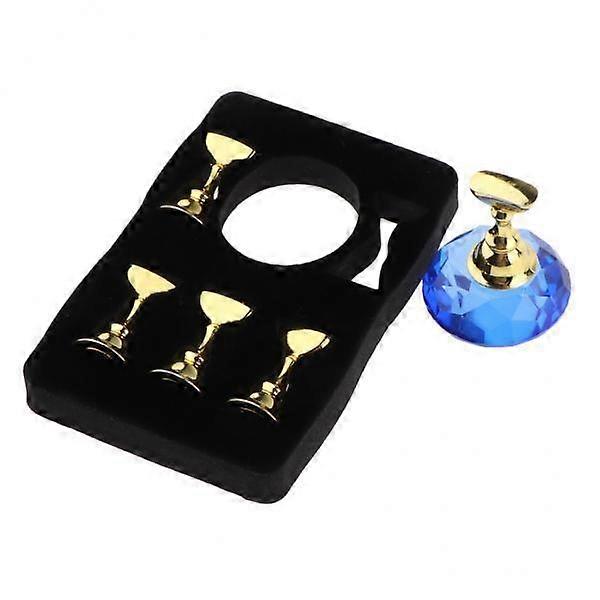 2x5pcs Nail Tip Holder Stand & Display Base for Practice Blue Crystal Base