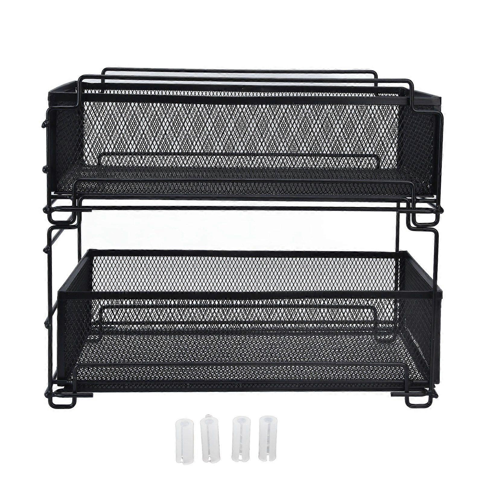 Kitchen Storage Drawer Basket Rack Multilayer Kitchen Shelf Sliding Under Sink Drawer