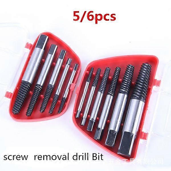 5/6PC Broken Damaged Screwdriver Extractor Set Drill Bit Alloy Steel Double Side Screw Pull Center Drill Bits Removal Tools Set