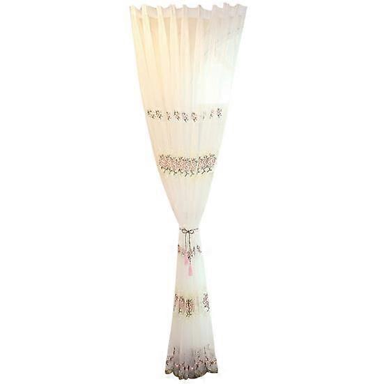 Yousheng Sheer Curtain Floral Embroidered Semi-transparent Fabric Diffuses Light Home Decor Window Curtains for Living Room