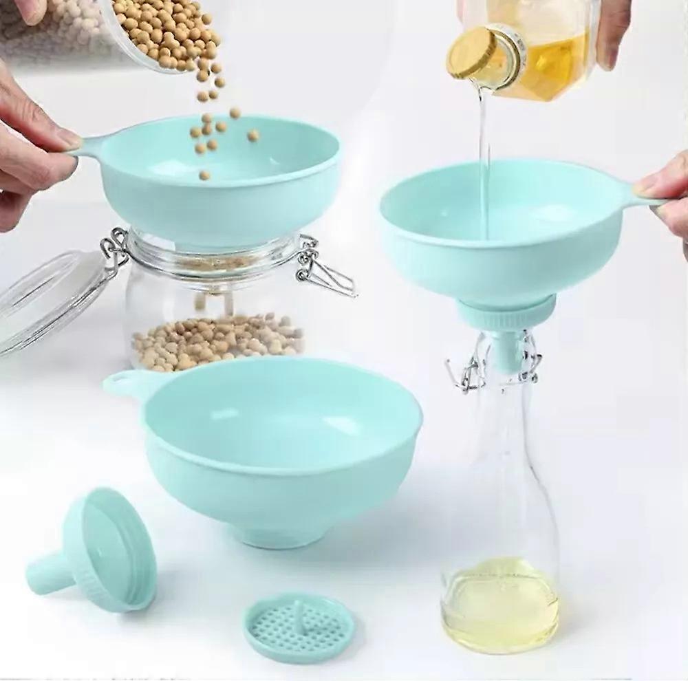 1 Wide Mouth Kitchen Funnel, 3-in-1 Spout and Strainer, Funnel for Bottle & Jar