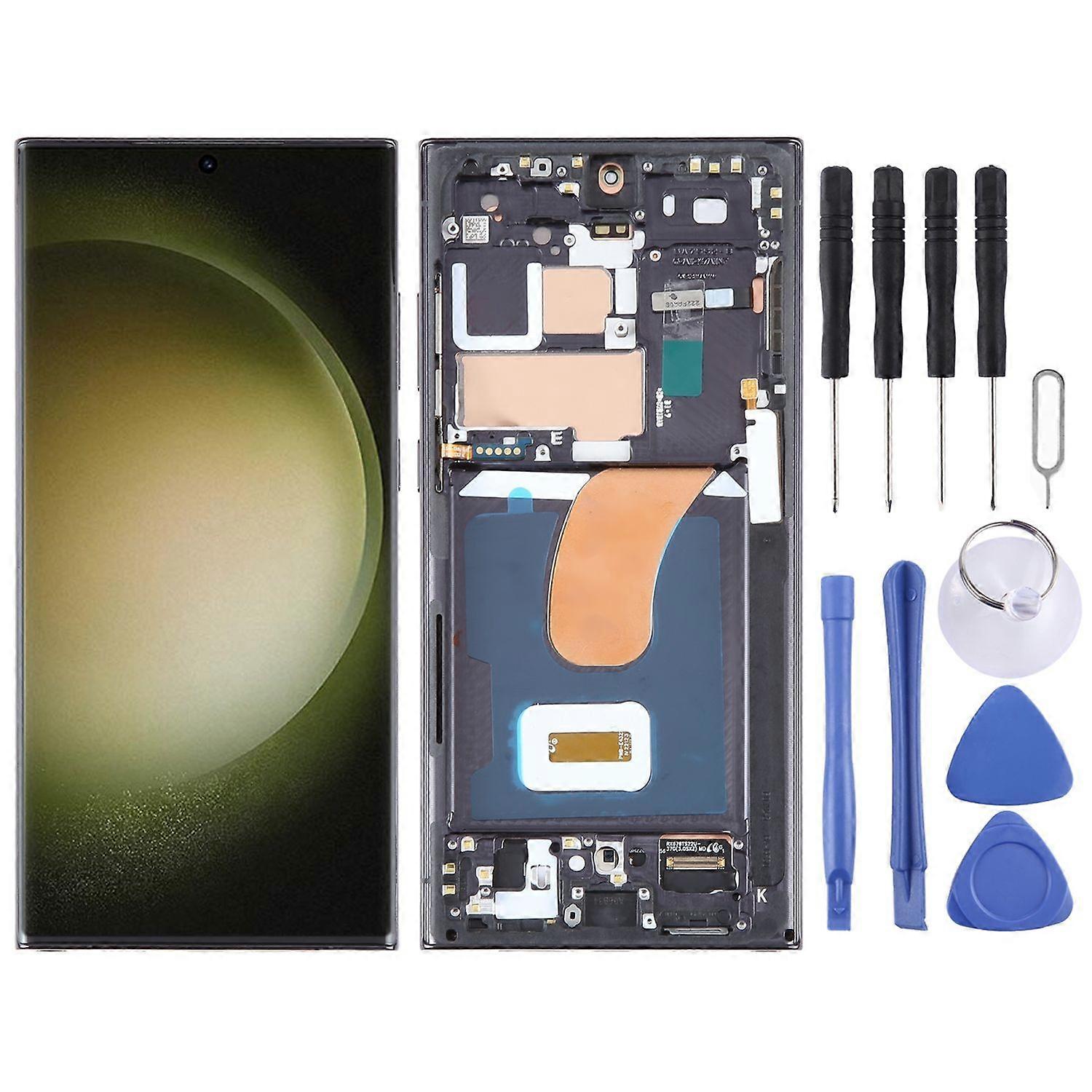 For Samsung Galaxy S23 Ultra 5G Display Full OLED LCD with Frame Unit Touch Spare Part Repair Black