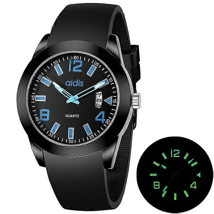 addies MY-1601 Version lumineuse Bracelet de montre en silicone Montre à quartz, calendrier de support