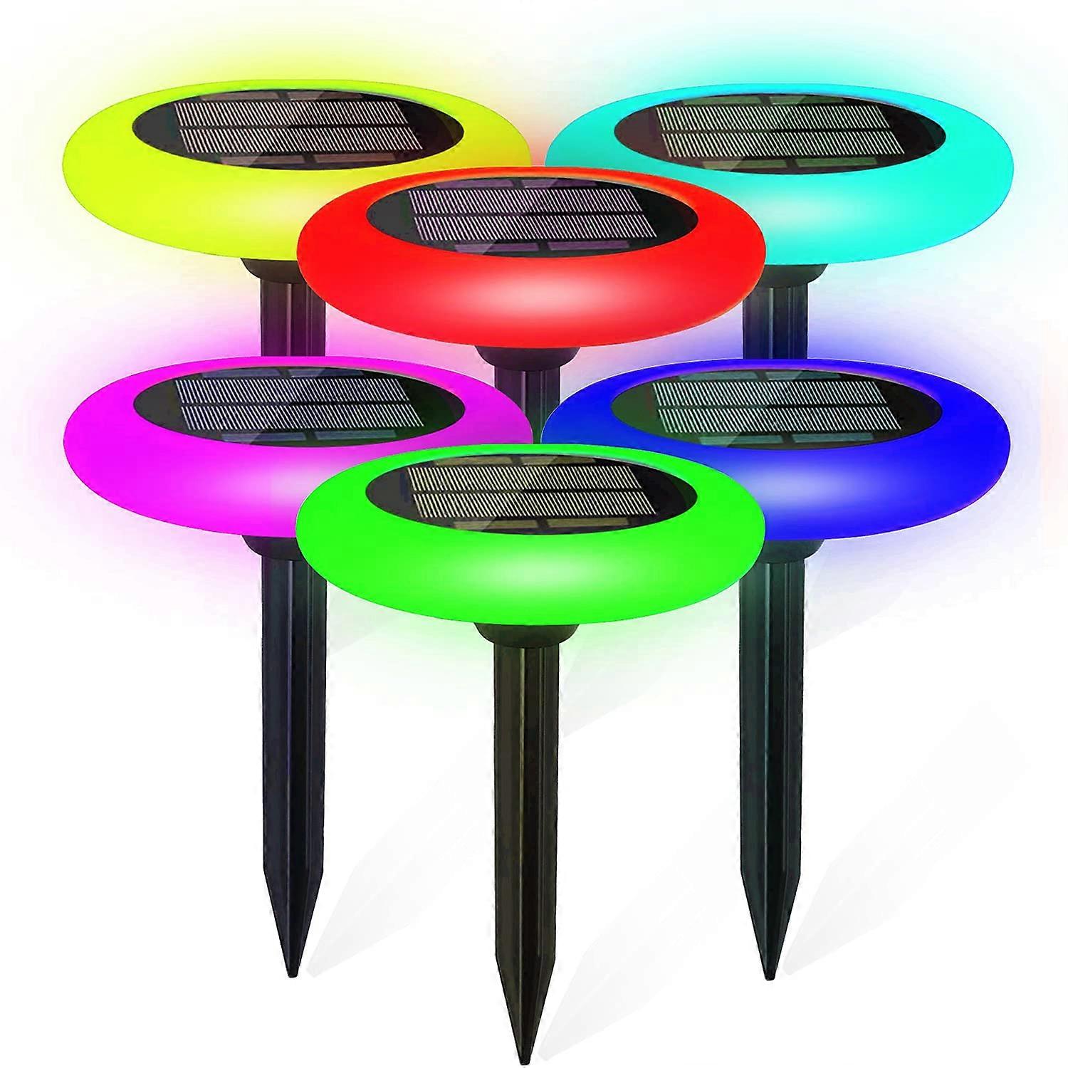 Solar Pathway Lights LED Color Changing, 7 Color Modes, Solar Powered Outdoor Pathway Lamps