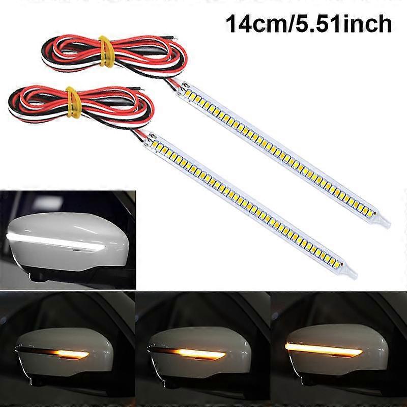 SEAMETAL Sequential Rear Mirror Turn Signal Lights Universal Dynamic Warning Strips LED Side Indicator Auto Daytime Running Light