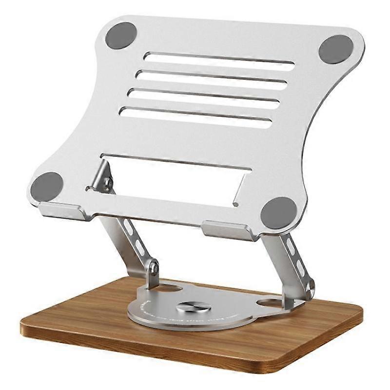 J31 Foldable 360-Degree Rotating Laptop Metal Wood Cooling Stand