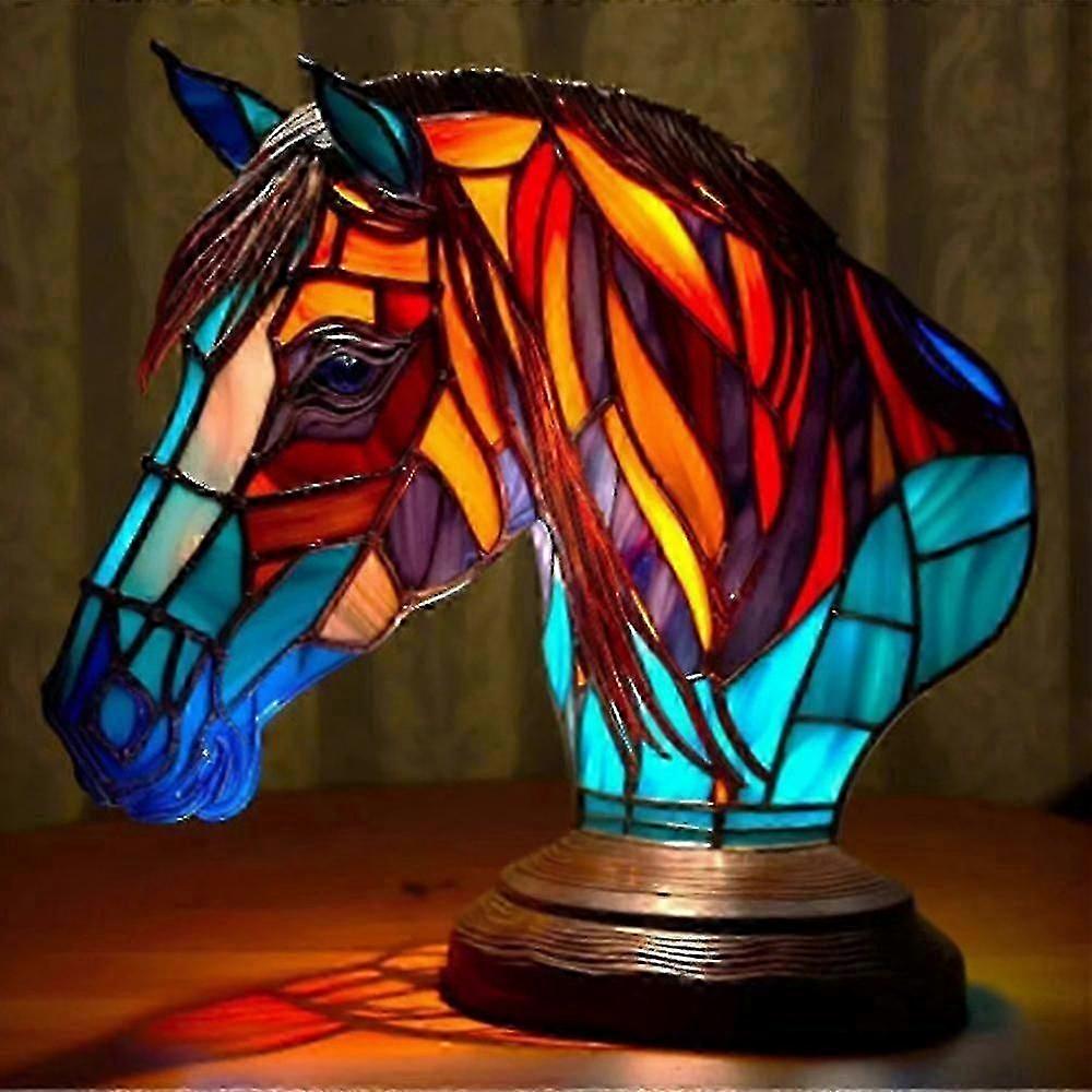 Animal Table Lamp Stained Glass Stained Night Light Retro Desk Lamps Xmas Gift 2024