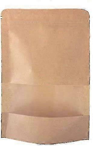 50 adet Kraft Zip Lock Stand Up Çanta Çentik Ve Mat Pencereli Poşetler