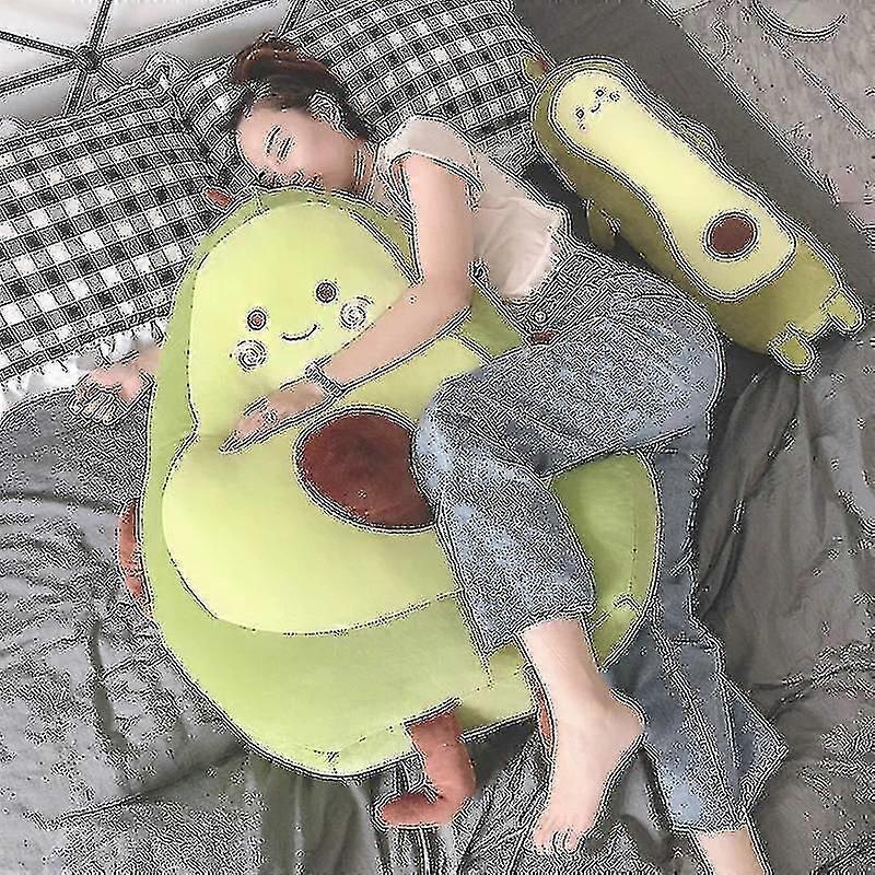 かわいいアボカドぬいぐるみ漫画スマイルアボカドスリーピングピロークッションぬいぐるみ植物ソフトドールフルーツピローベビーおもちゃギフト